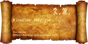 Kindler Míra névjegykártya